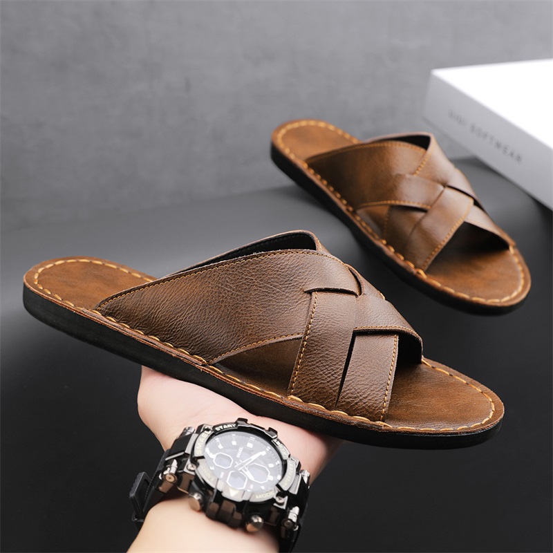 Men'S Shoes Temu - Echt leer Heren Casual Sandalen Zomer