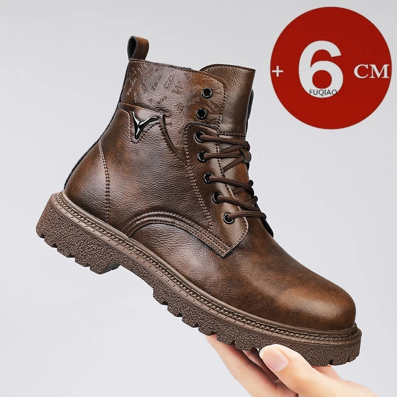 Men'S Shoes With Height Increase - 6 cm onzichtbare hoogte toenemende herenlaarzen