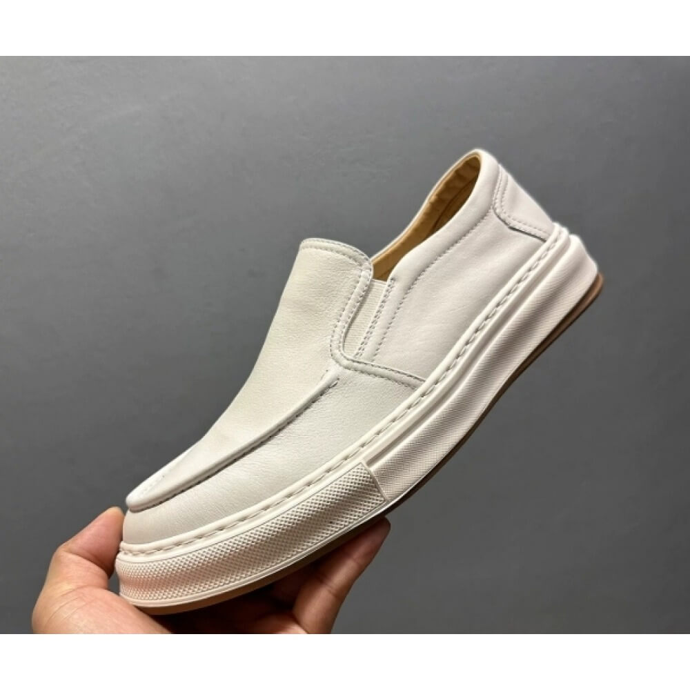 Men'S Shoes Smart - Luxe witte leren casual loafers –