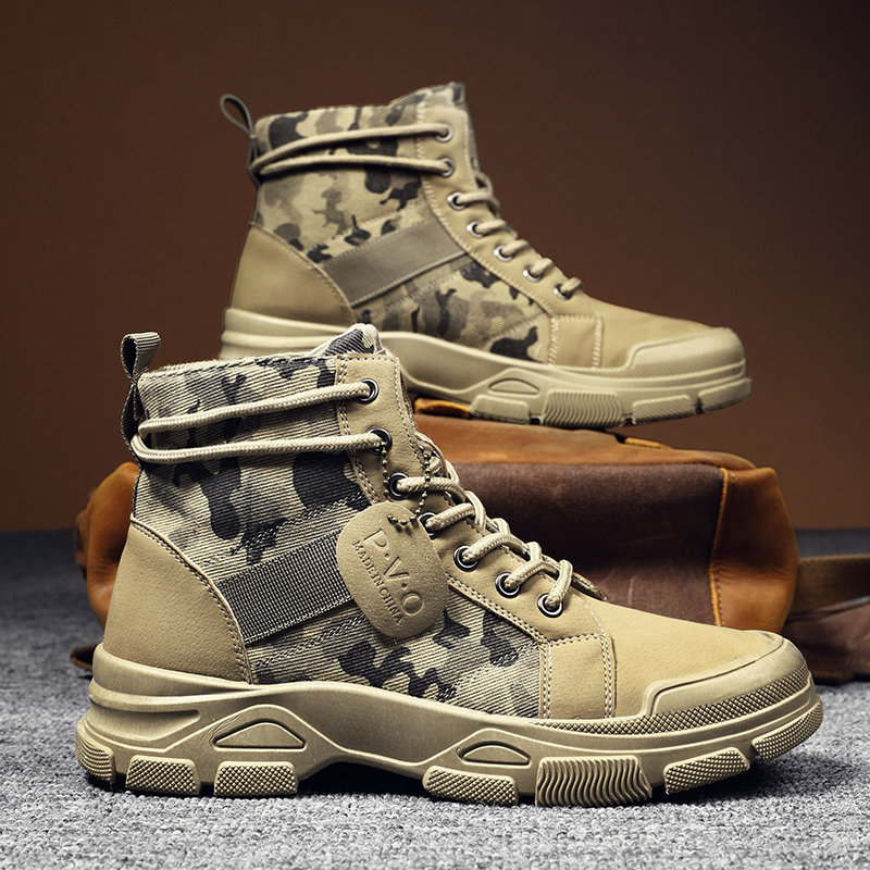 Men Shoes Ecco - Hoge laarzen voor heren Herfst Camouflage