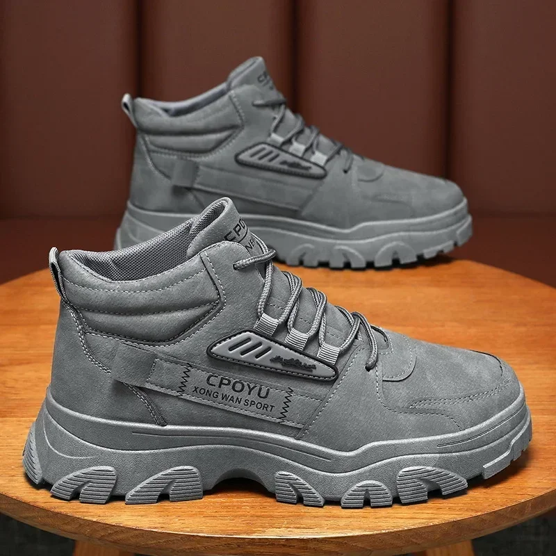 Men'S Shoes With Height Increase - Enkellaarzen Herenschoenen Lente Hoge waterdichte antislip