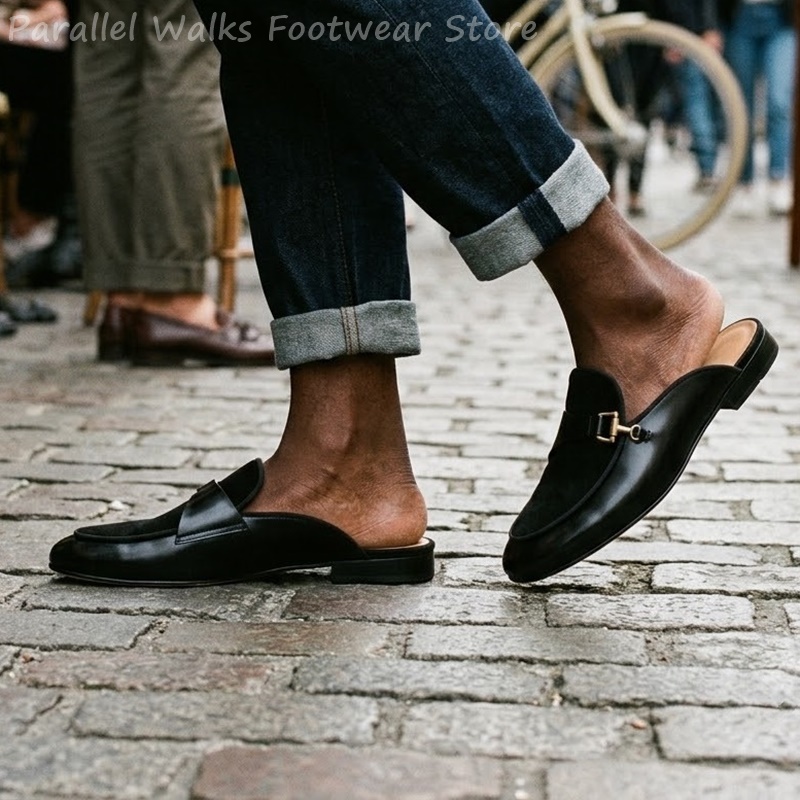 Men'S Shoes Smart - Smart Casual Heren Suède Lakleer Muiltjes