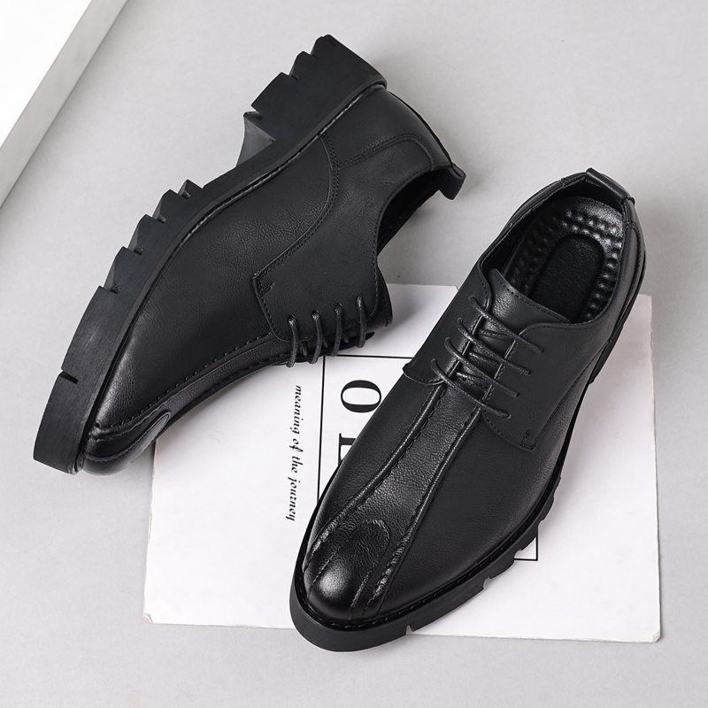 Men'S Shoes With Height Increase - 10 cm hoogteverhogende herenschoenen van rundleer,