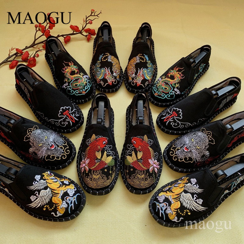 Men Shoes Loafers - Unisex Chinese stijl borduurwerk instappers met