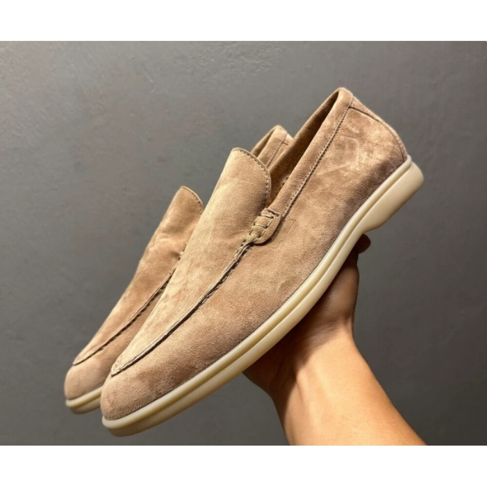 Men'S Shoes Smart - Luxe beige suède casual loafers –