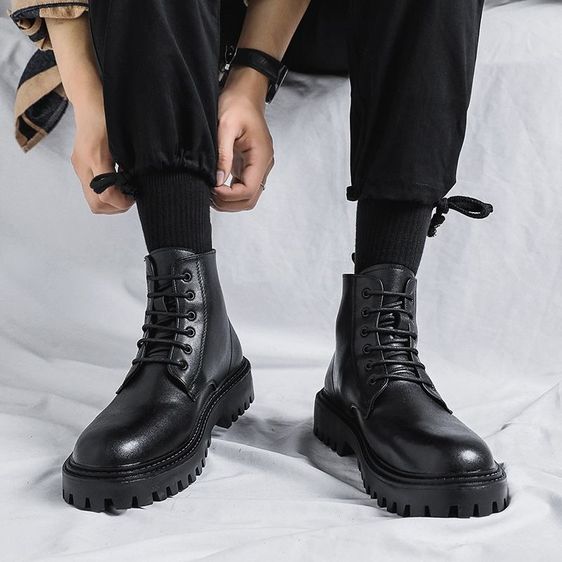 Heren hoge leren laarzen, modi - Men'S Shoes With Height Increase recensie en prijs