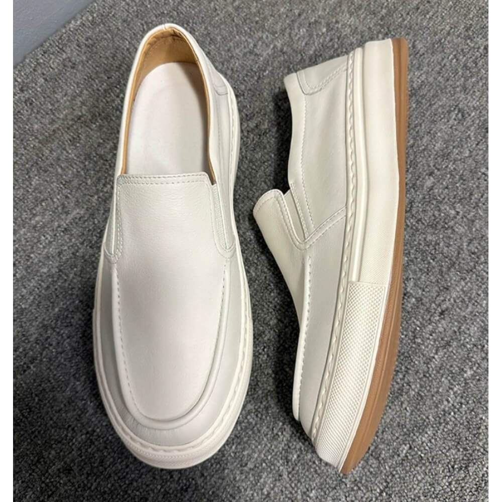 Luxe witte leren casual loafer - Men'S Shoes Smart recensie en prijs