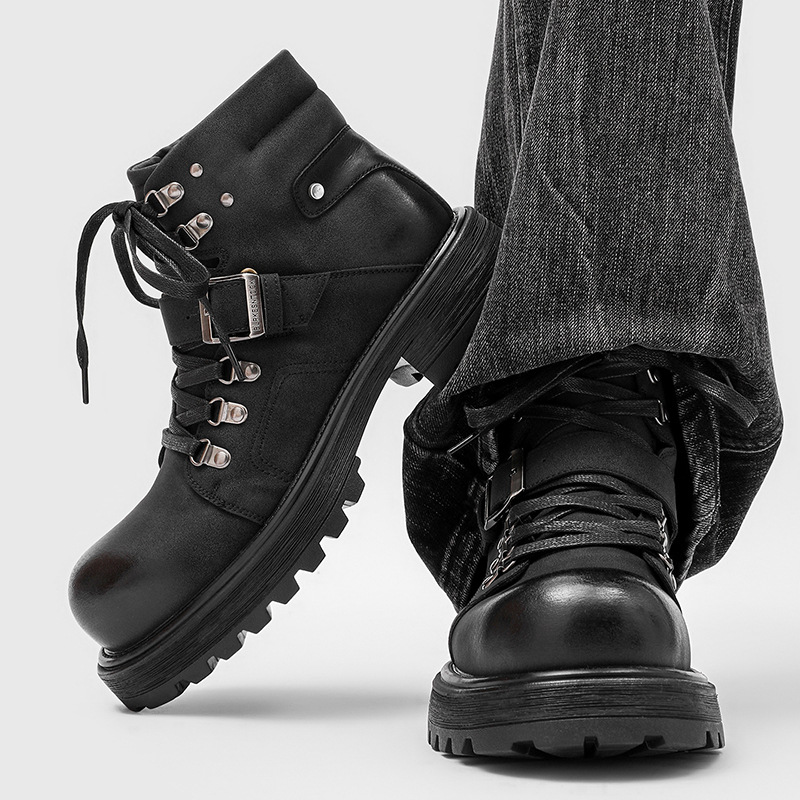 Merk Mannen Leren Laarzen Moto - Men Shoes Brands recensie en prijs