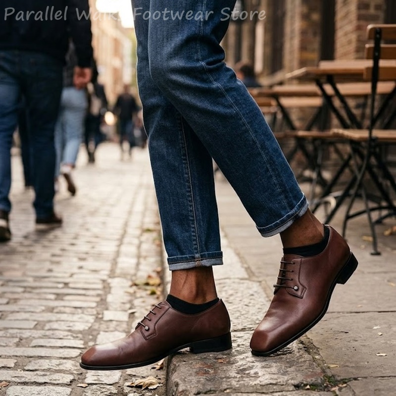 Heren donkerbruine leren Derby - Men'S Shoes Smart recensie en prijs
